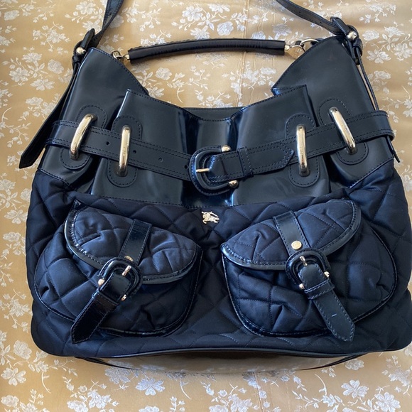 Beautiful Burberry black bag, bought in London in early 2000, like new! - Picture 2 of 7